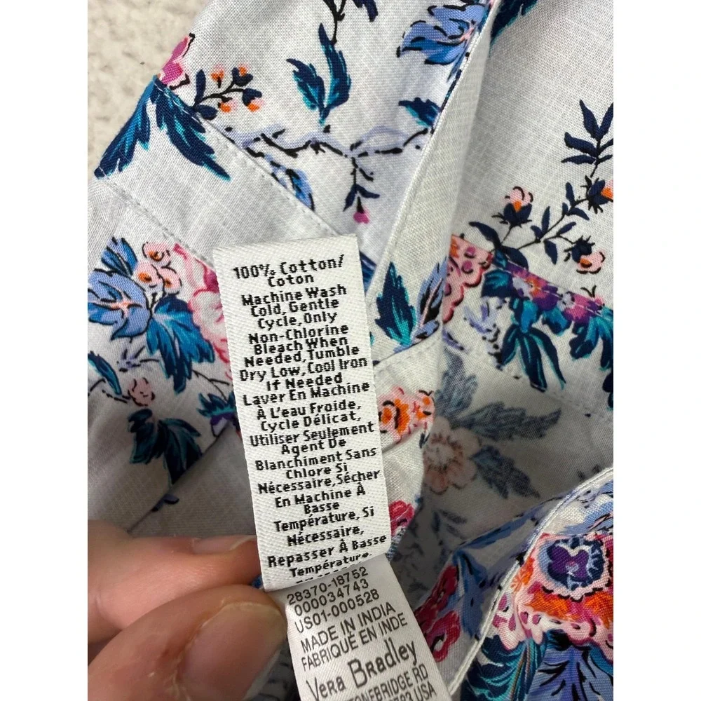 Vera Bradley Floral Cotton Bib Apron One Size Birds Print Kitchen Cottagecore